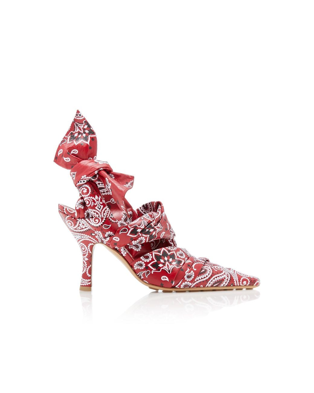 Bottega Veneta Pink Bunnie Bandana Leather Slingback Pumps