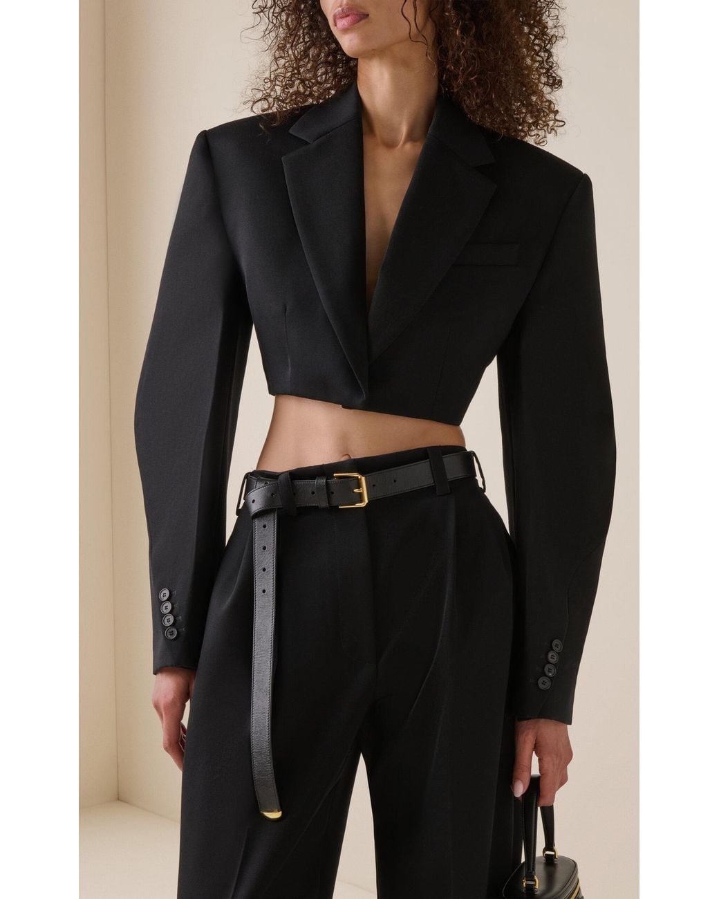 Givenchy Black Cropped Cocoon Tuxedo Jacket