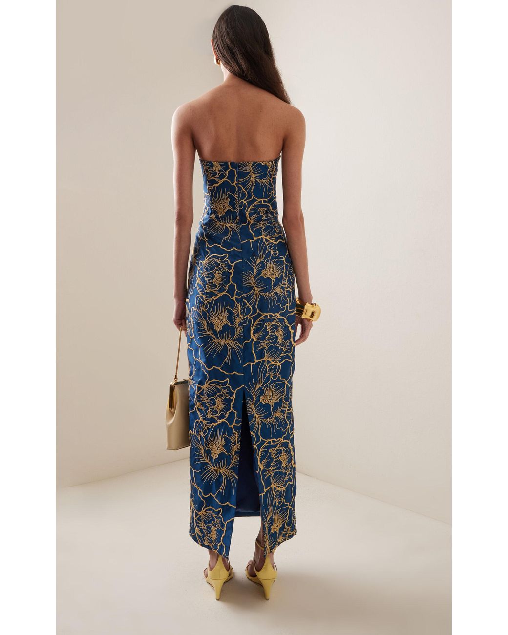 knee length dresses for ladies Rayna Embroidered Bustier Maxi Dress – Elizabeth Anthony main image 1