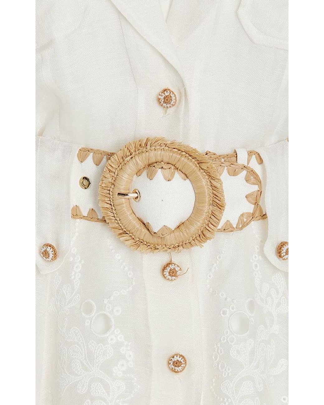 Zimmermann Postcard Belted Broderie Anglaise Cotton Mini Shirt Dress in  White | Lyst