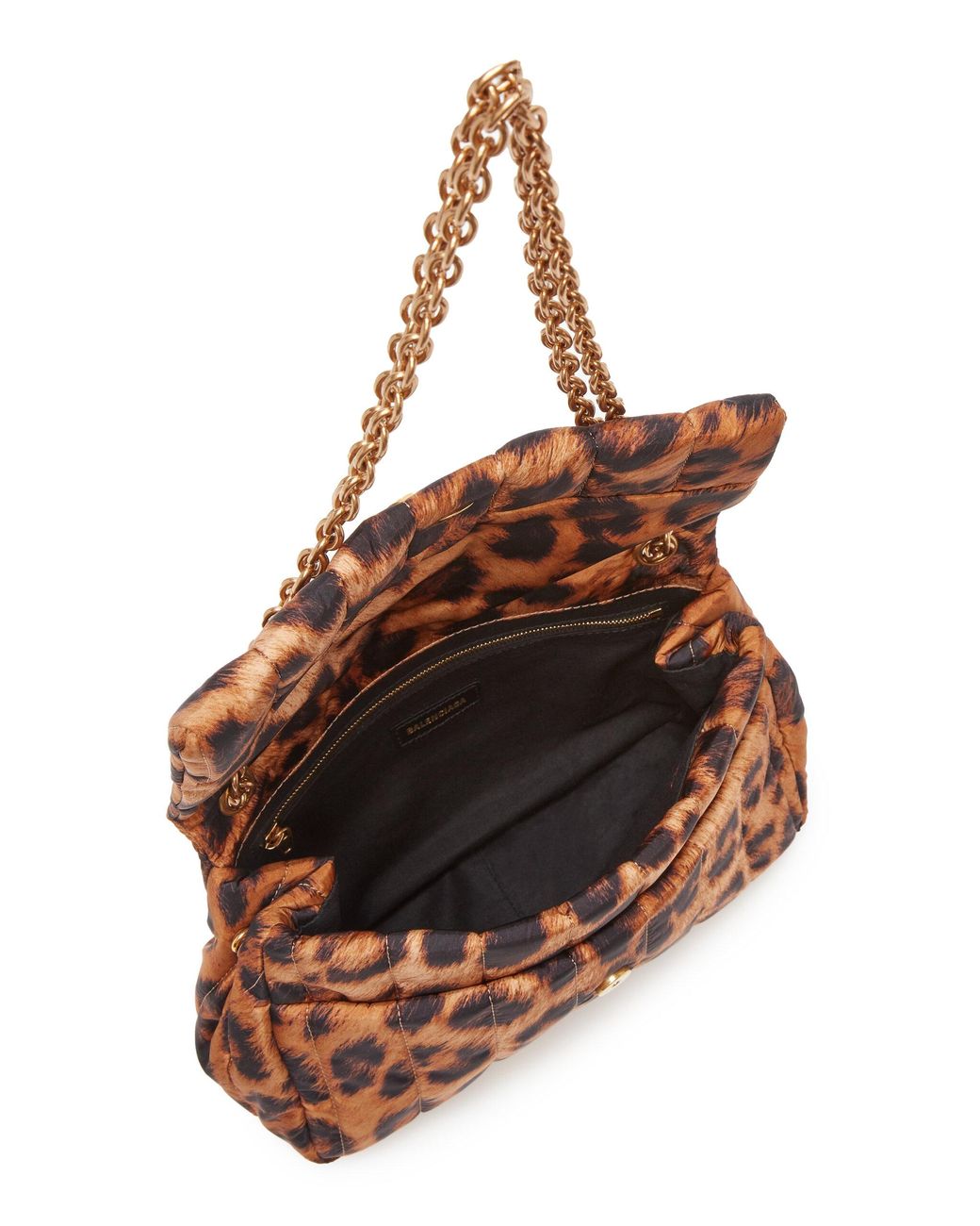 Balenciaga Monaco Mini Leopard-printed Nylon Chain Bag in