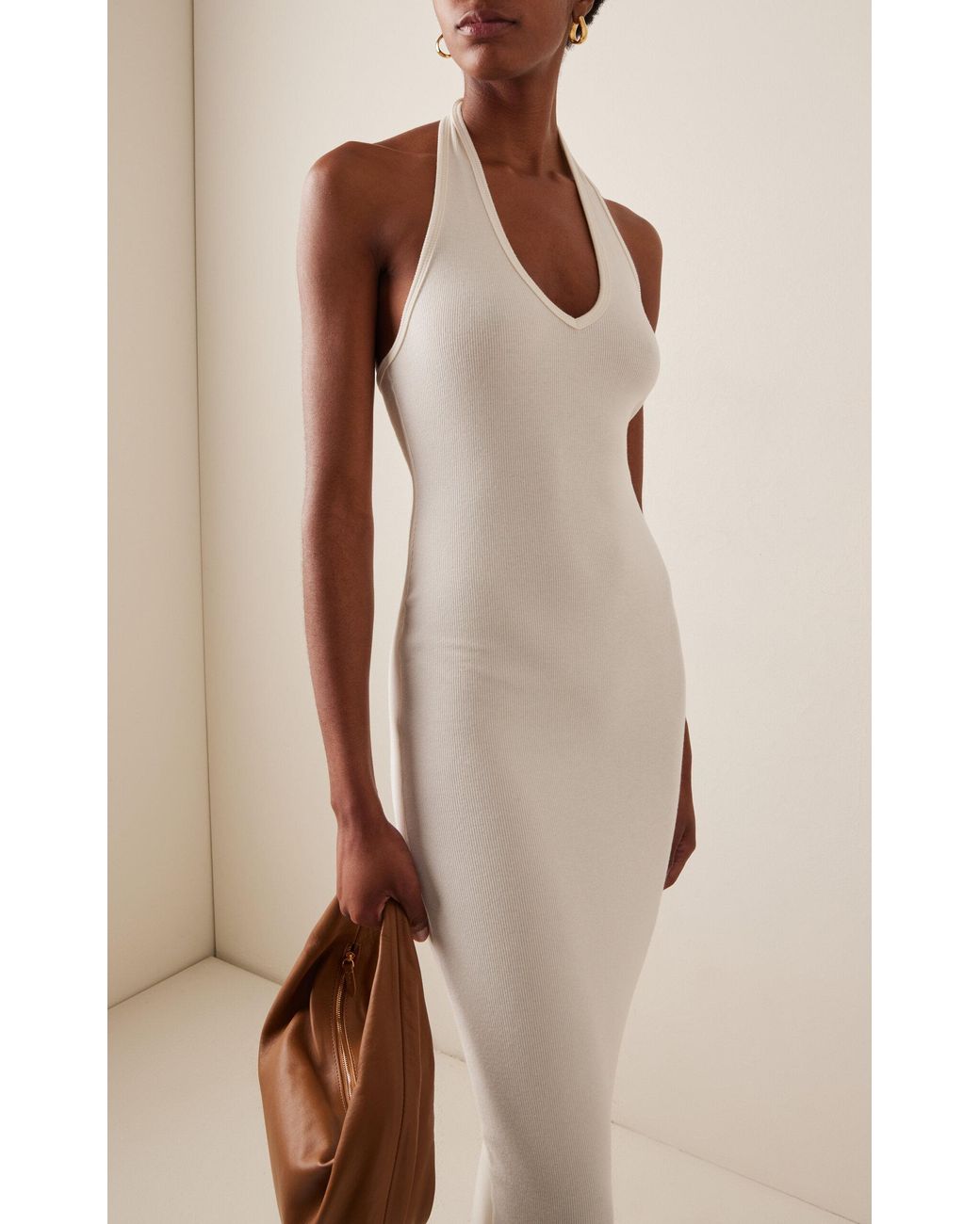 eterne vivian halter maxi dress ÉTERNE Jersey in White its double