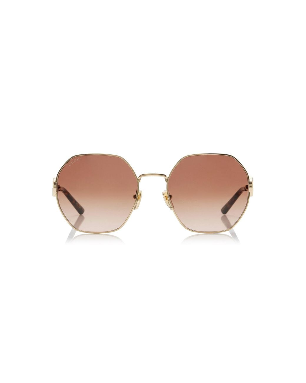 Gucci Metallic Round-Frame Metal Sunglasses