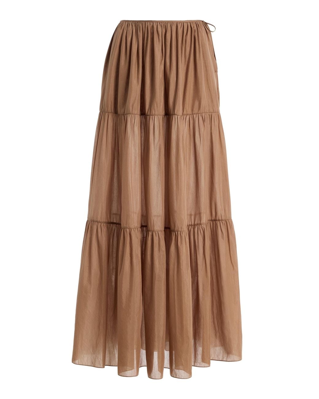 Moré Noir Brown June Cotton-Silk Voile Skirt