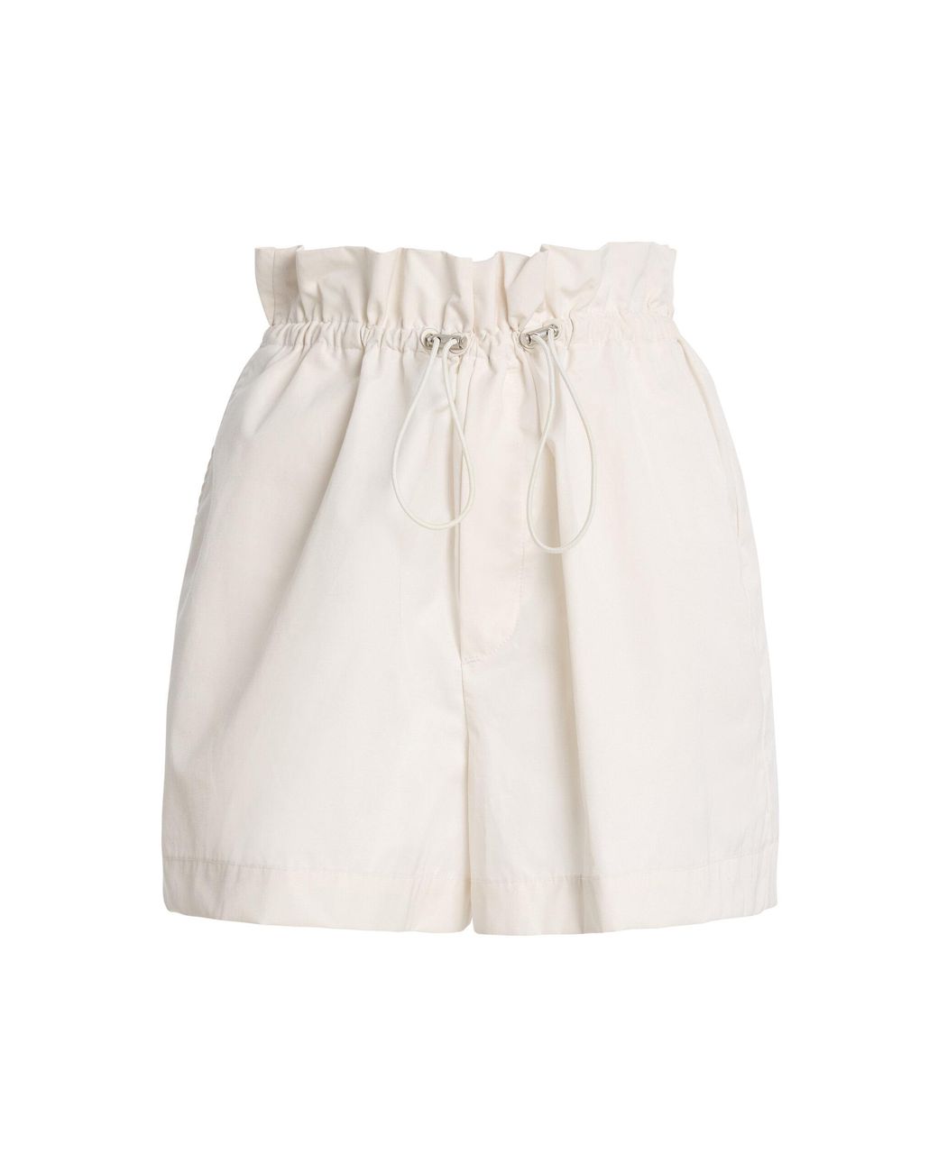 Agolde White Lydia Cotton-Blend Drawstring Shorts