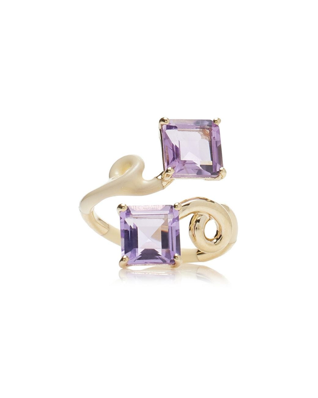 Bea Bongiasca White 9k Gold, Amethyst, And Enamel Ring