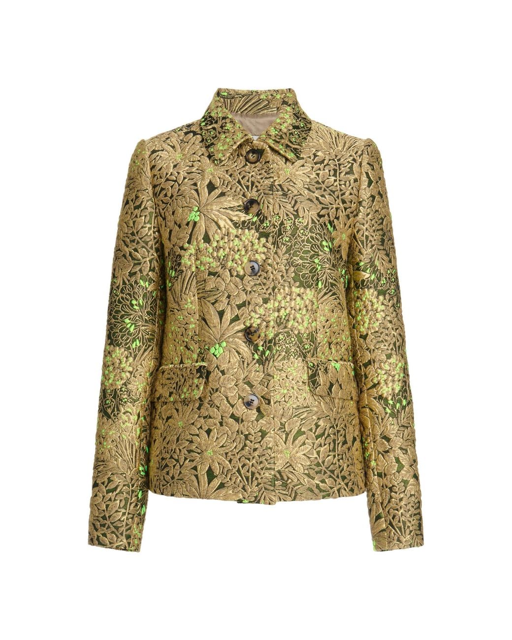 Dries Van Noten Green Bettsy Floral Jacket