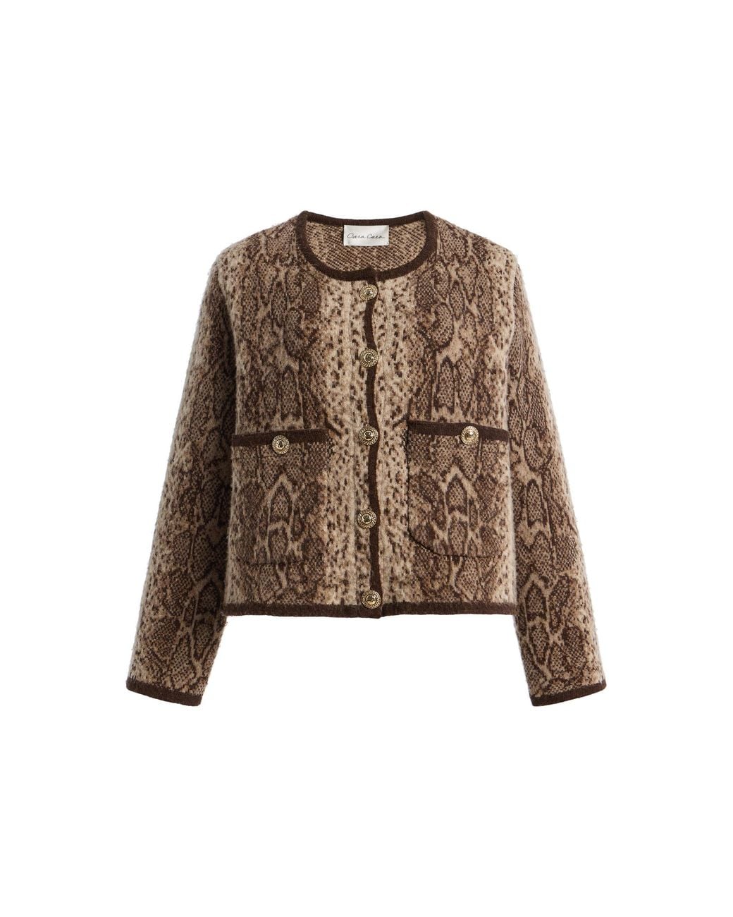 Cara Cara Brown Bristol Snake- Wool Cardigan