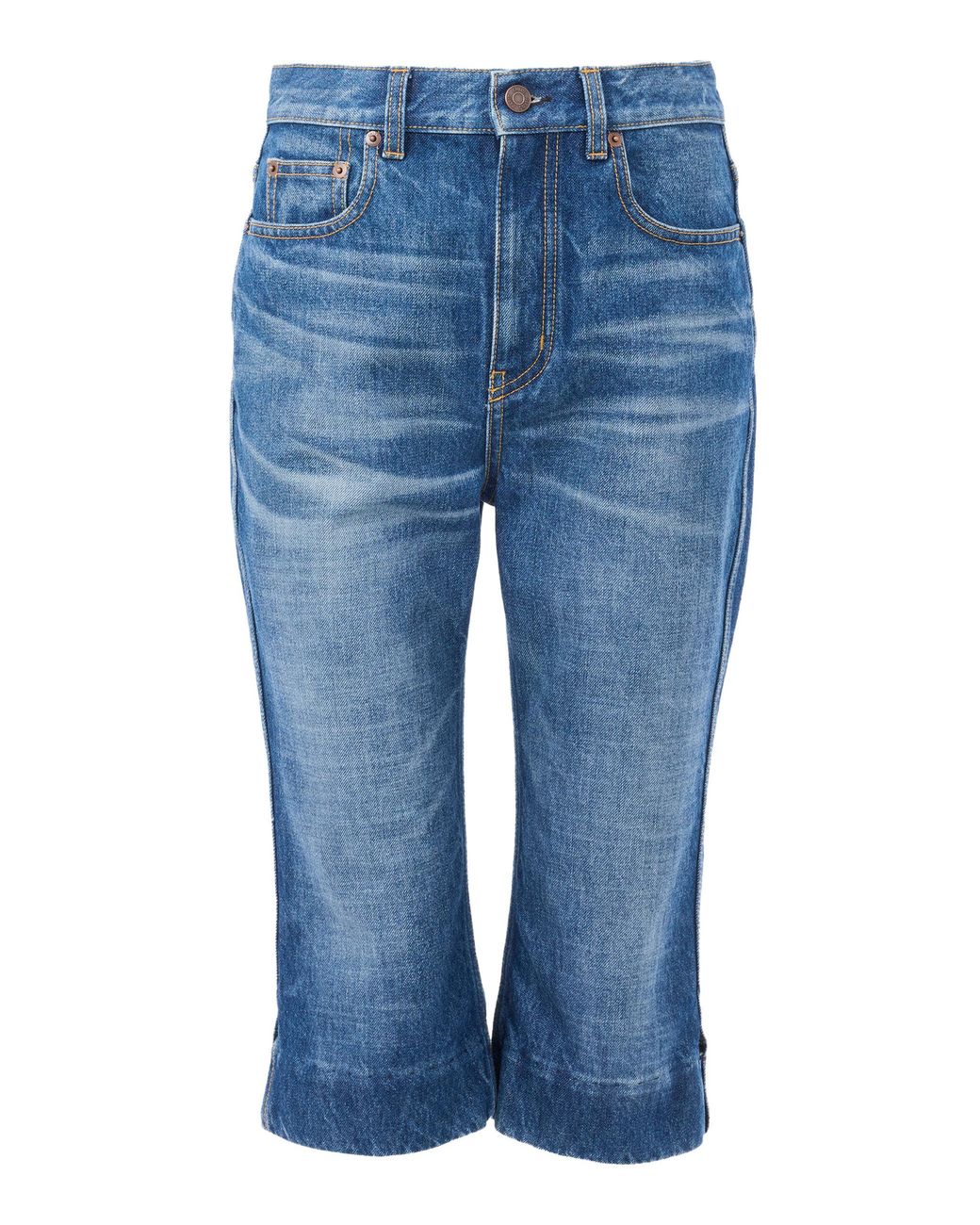 Chloé Blue High-Rise Denim Capri Shorts