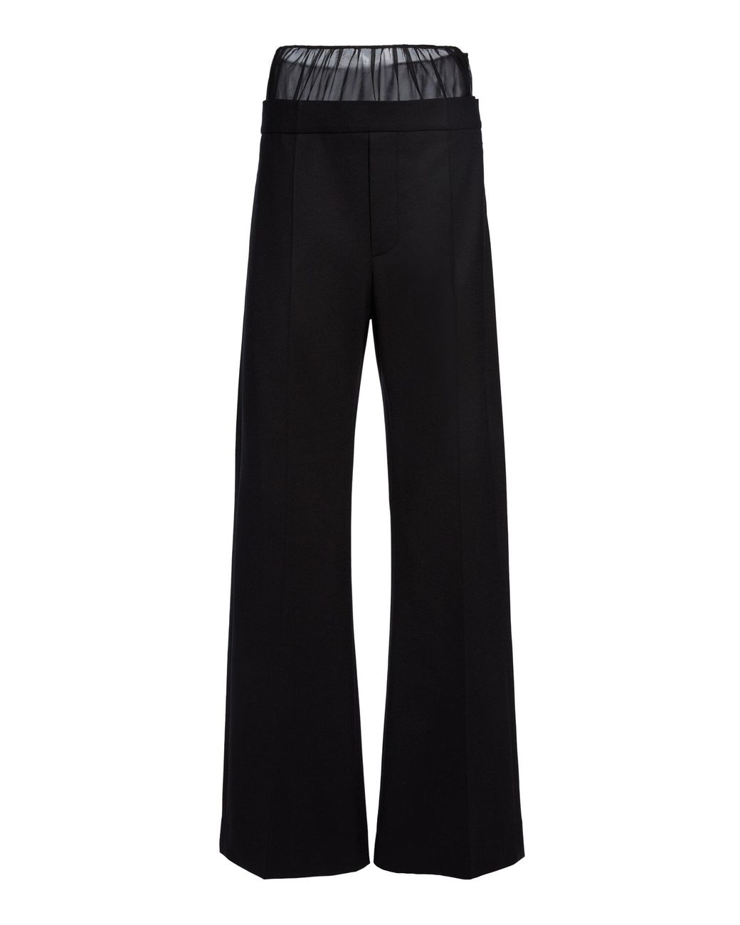 Victoria Beckham Black Moda Exclusive Sheer Panel Trousers