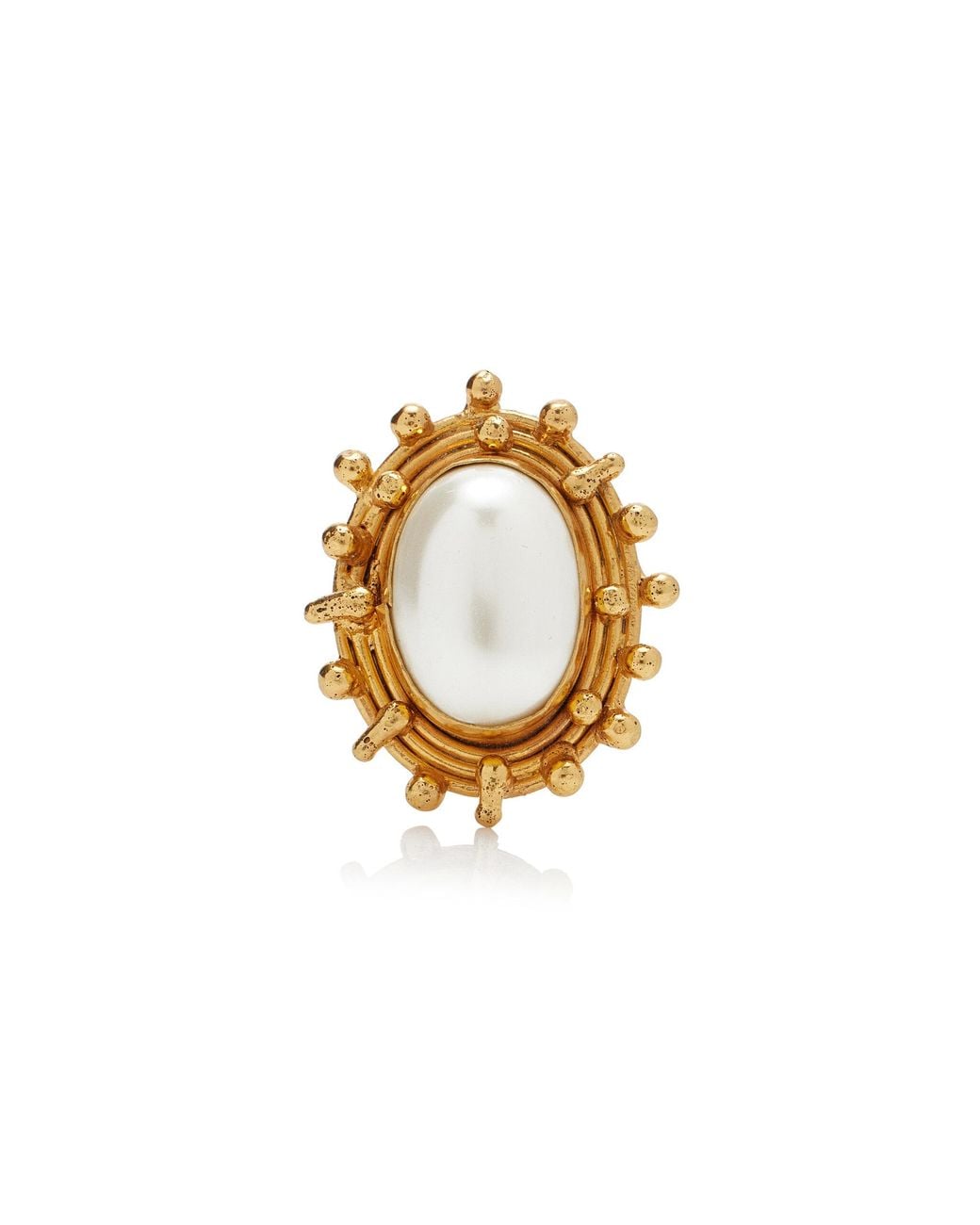 Sylvia Toledano Metallic Stone Dots 22k Gold-plated Pearl Ring