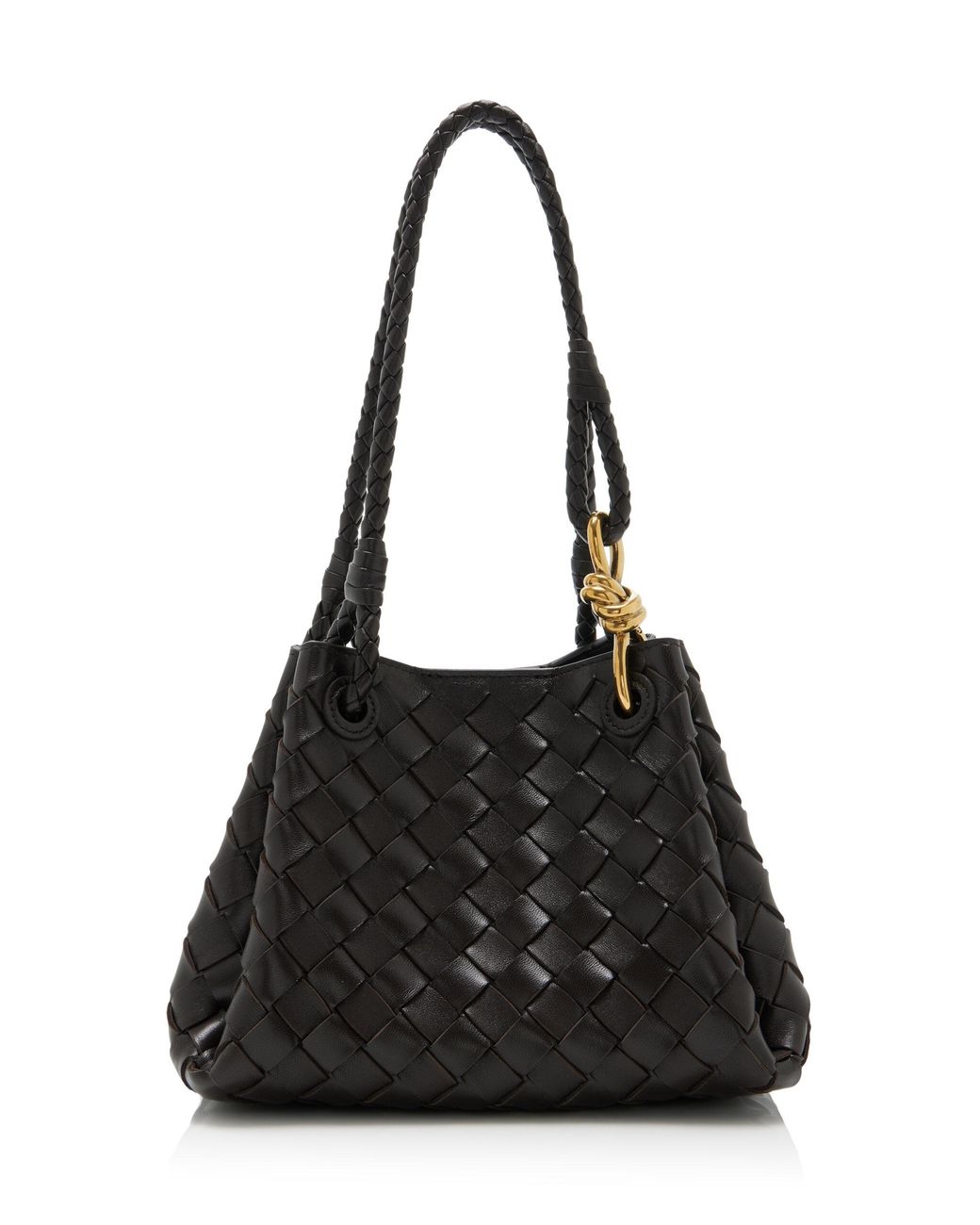 Bottega Veneta Black Small Parachute Intrecciato Leather Bag