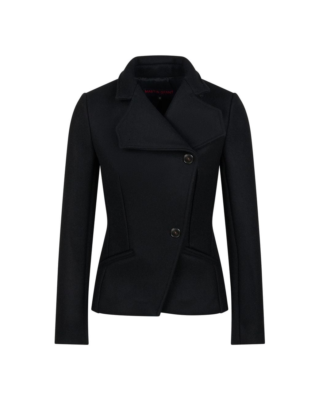 Martin Grant Black Wool-Blend Fitted Jacket