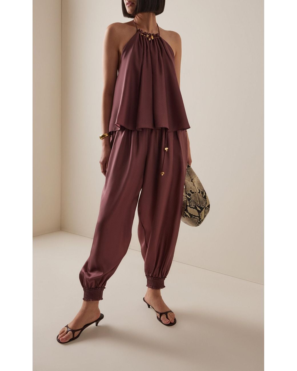 Zimmermann Red Aster Silk Harem Pants for men