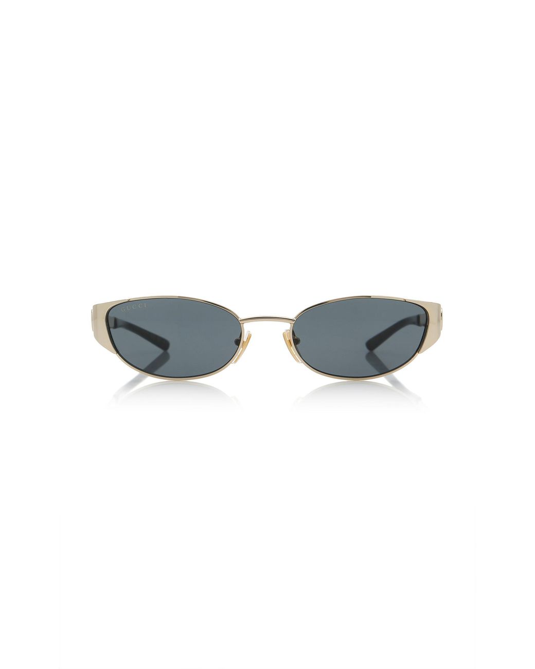 Gucci Blue Oval-Frame Metal Sunglasses