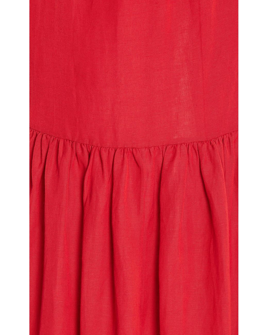 Posse Elise Tiered Linen-blend Maxi Dress | Lyst Australia