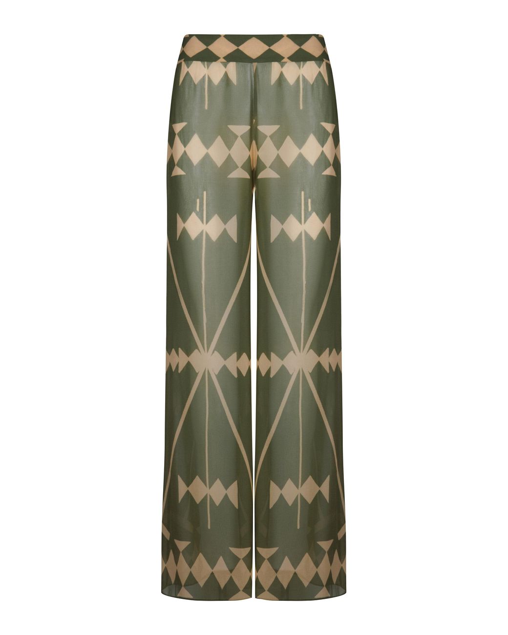 Johanna Ortiz Green Rapsodia Georgette Wide-Leg Pants