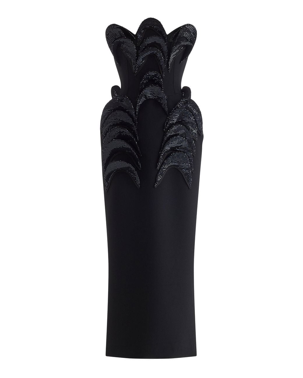 Maticevski Black Glint Sequined Maxi Dress