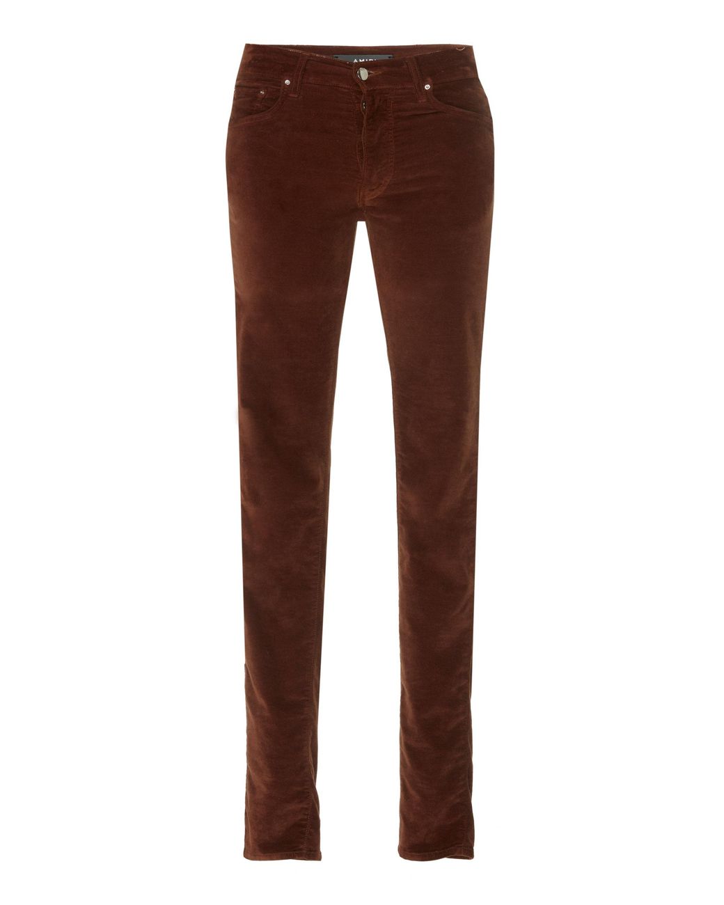 Amiri Velour Skinny Stack Pants in Brown for Men | Lyst