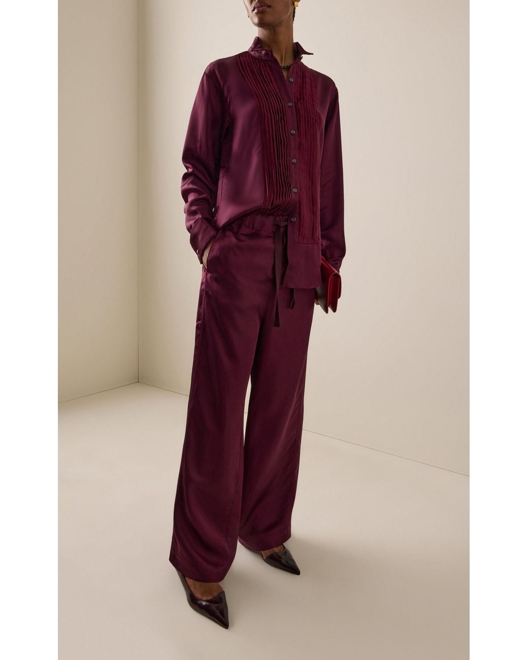 Sanderlak Purple Fluid Drawstring Pants