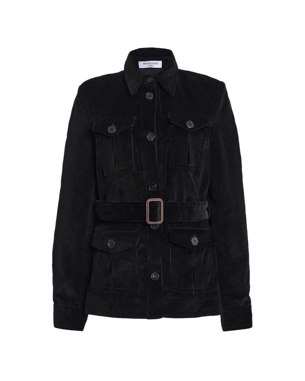 Franchise Black Sutton Belted Cotton Jackets