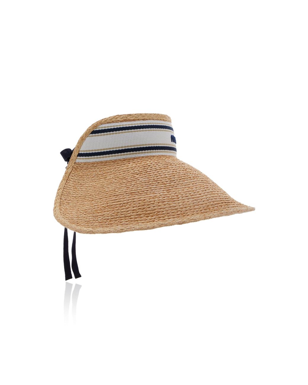 【MIU MIU】RAFFIA-EFFECT FABRIC VISOR Miu Miu Raffia-Effect Fabric Visor | Lyst