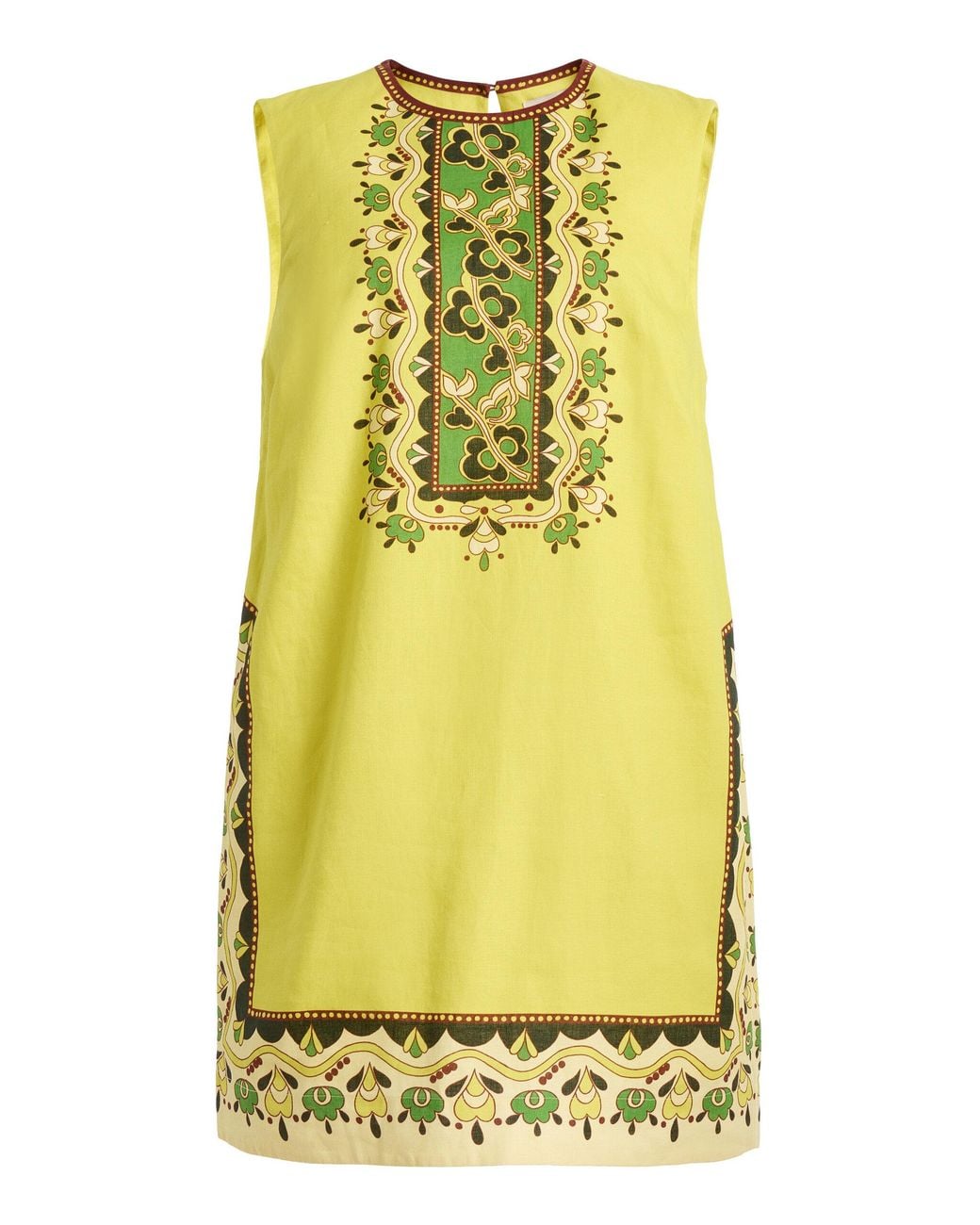 ALÉMAIS Yellow Bridgette Linen Mini Dress