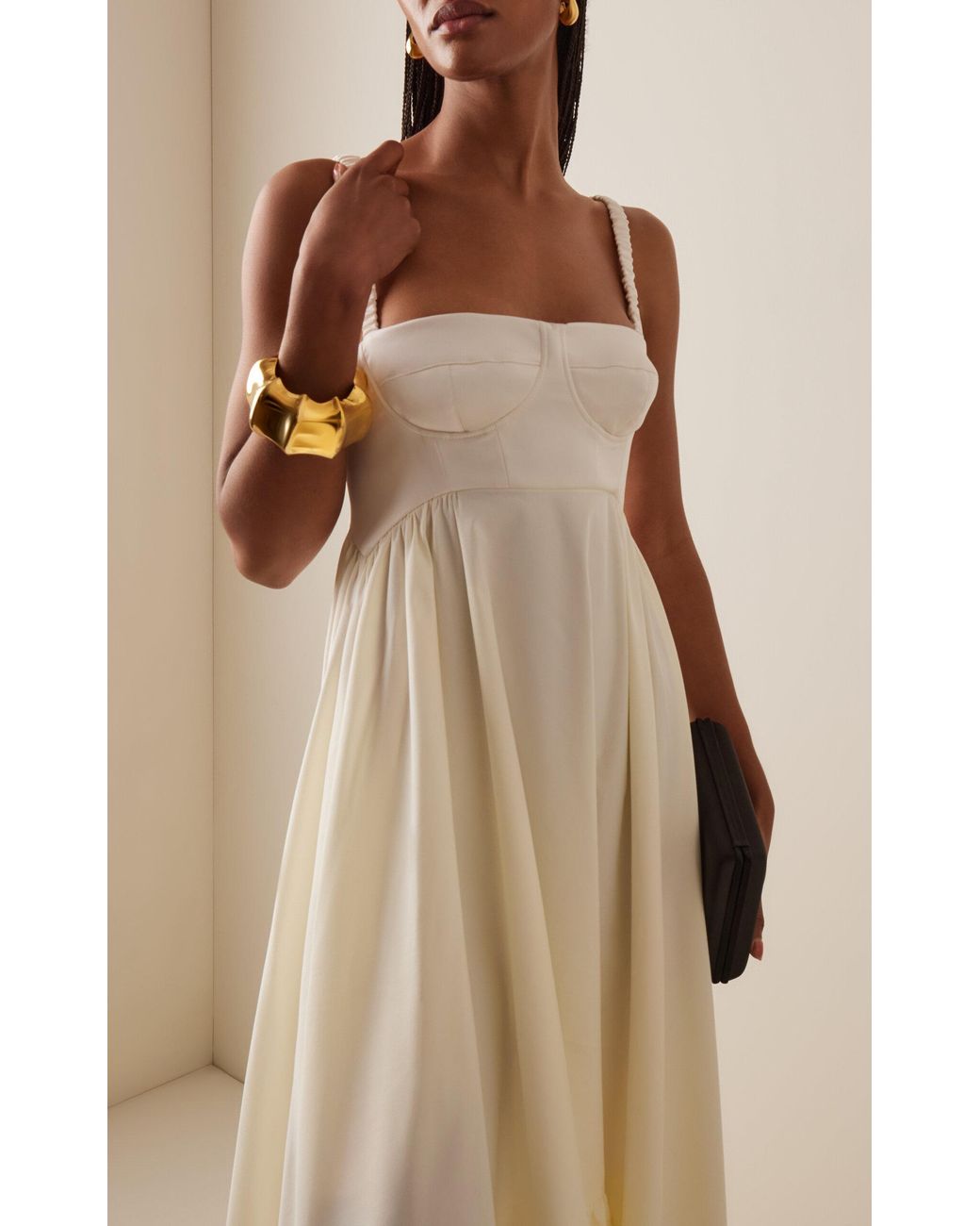 anna october asymmetric cotton-blend maxi dress Anna October Snowdrop Asymmetric Cotton-blend Maxi Dress in White
