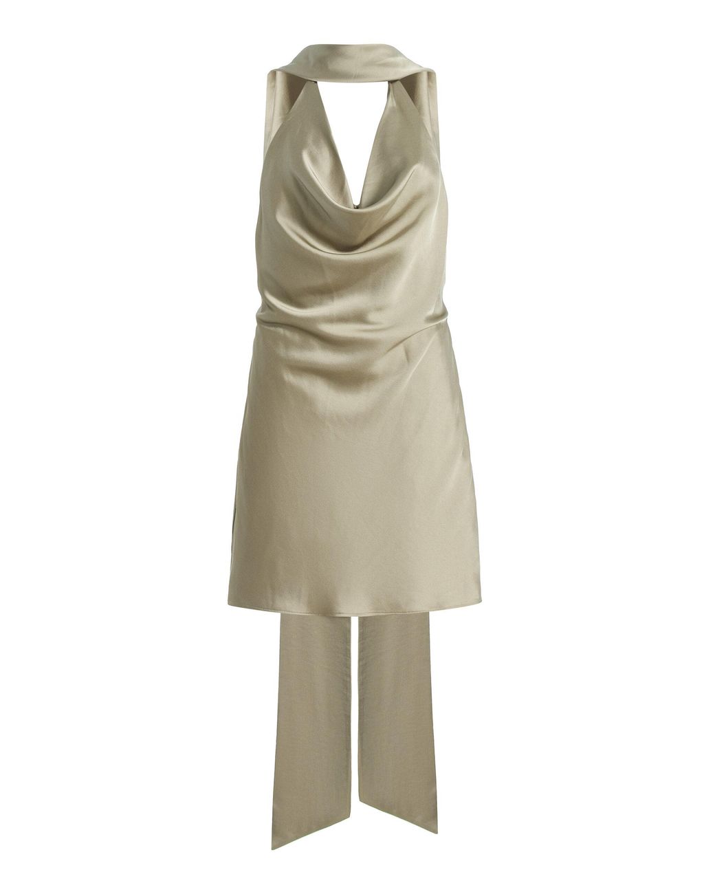 Significant Other Natural Luka Draped Satin Mini Dress