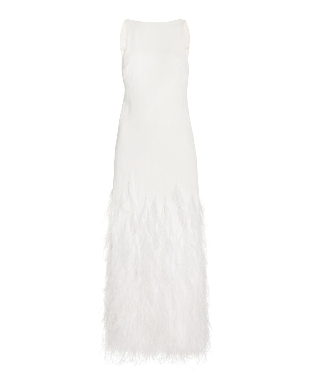 Cult Gaia Aja Feather-trimmed Gown in Natural | Lyst UK