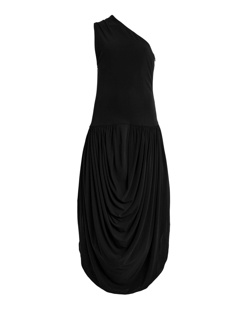 Brandon Maxwell Black The Mila One-Shoulder Maxi Dress