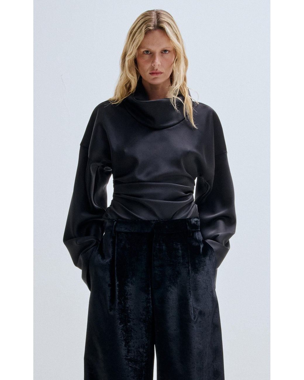 DARKPARK Blue Dafne Ruched Top