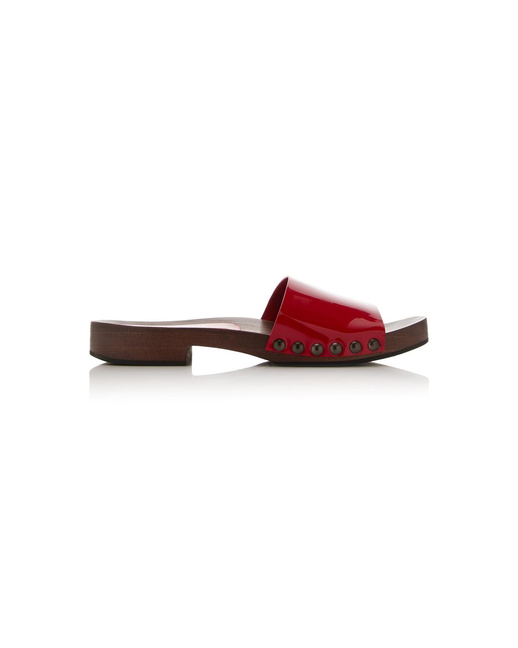Miu Miu Red Patent Leather Clogs