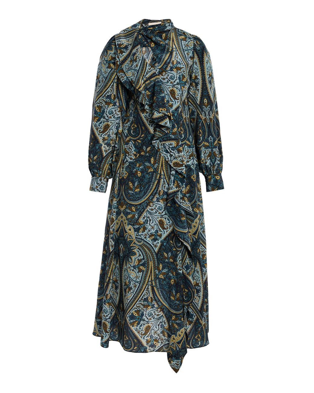 Ulla Johnson Green Sabrina Silk Midi Dress