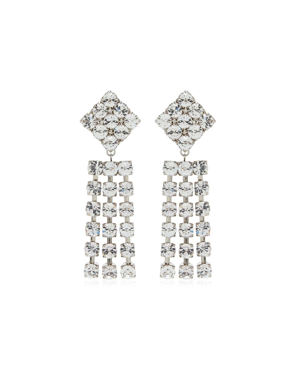 Jennifer Behr White Thelma 18k Gold-plated Crystal Earrings
