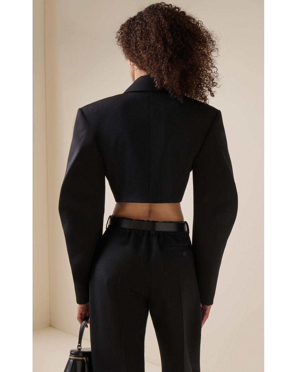 Givenchy Black Cropped Cocoon Tuxedo Jacket