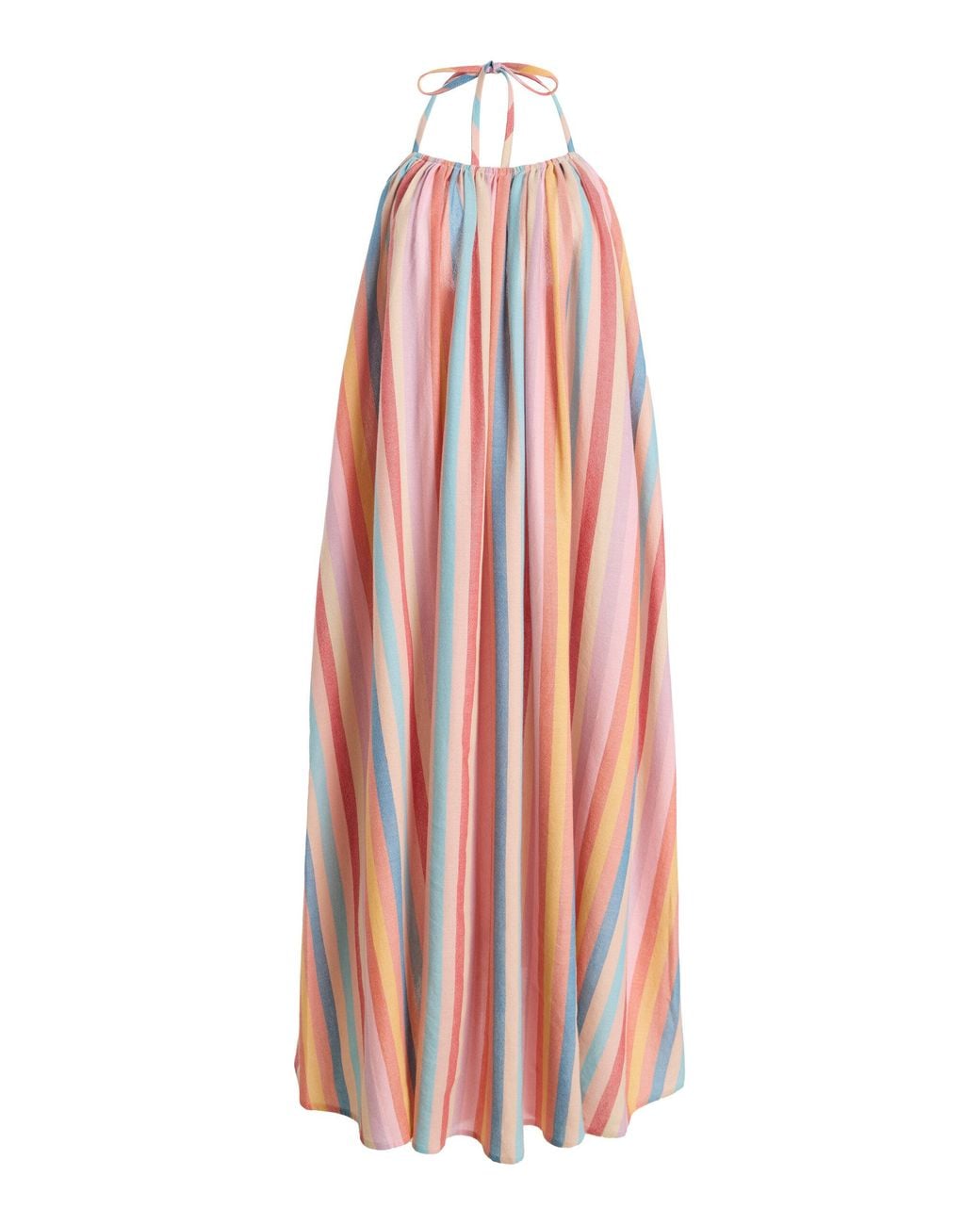 Marrakshi Life White Striped Cotton Maxi Dress