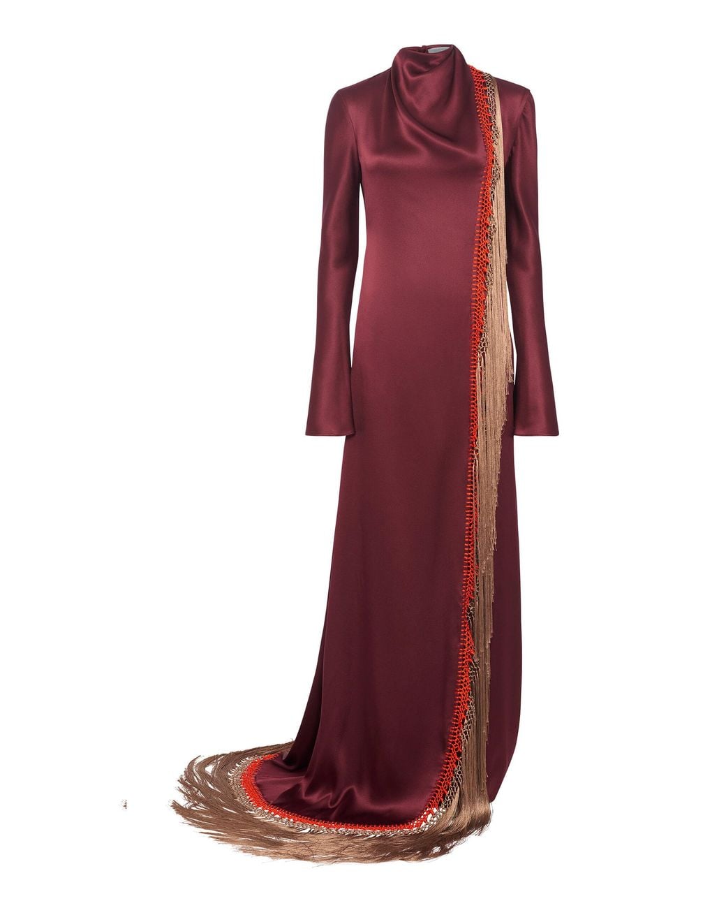 Gabriela Hearst Red Anne Macrame Silk Maxi Dress