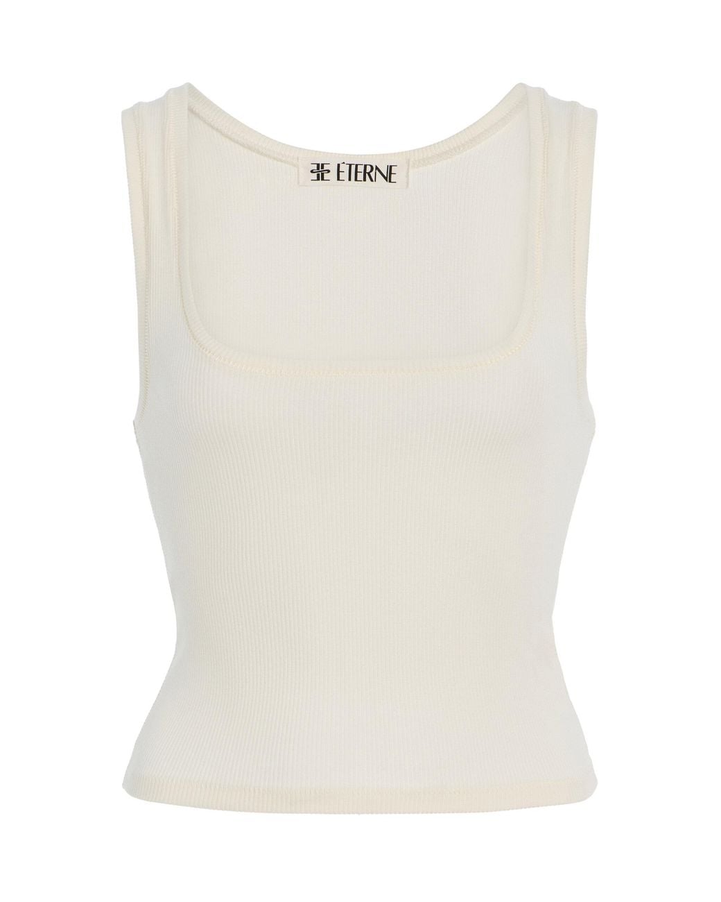ÉTERNE White Cotton-Modal Tank
