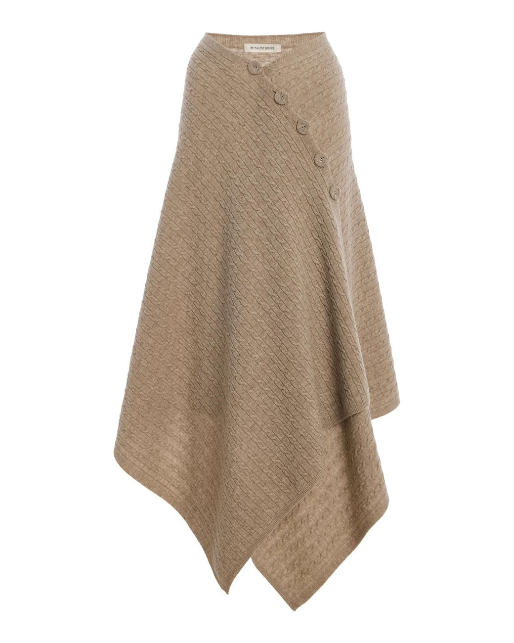 By Malene Birger Natural Liza Wool-Blend Knit Midi Skirt