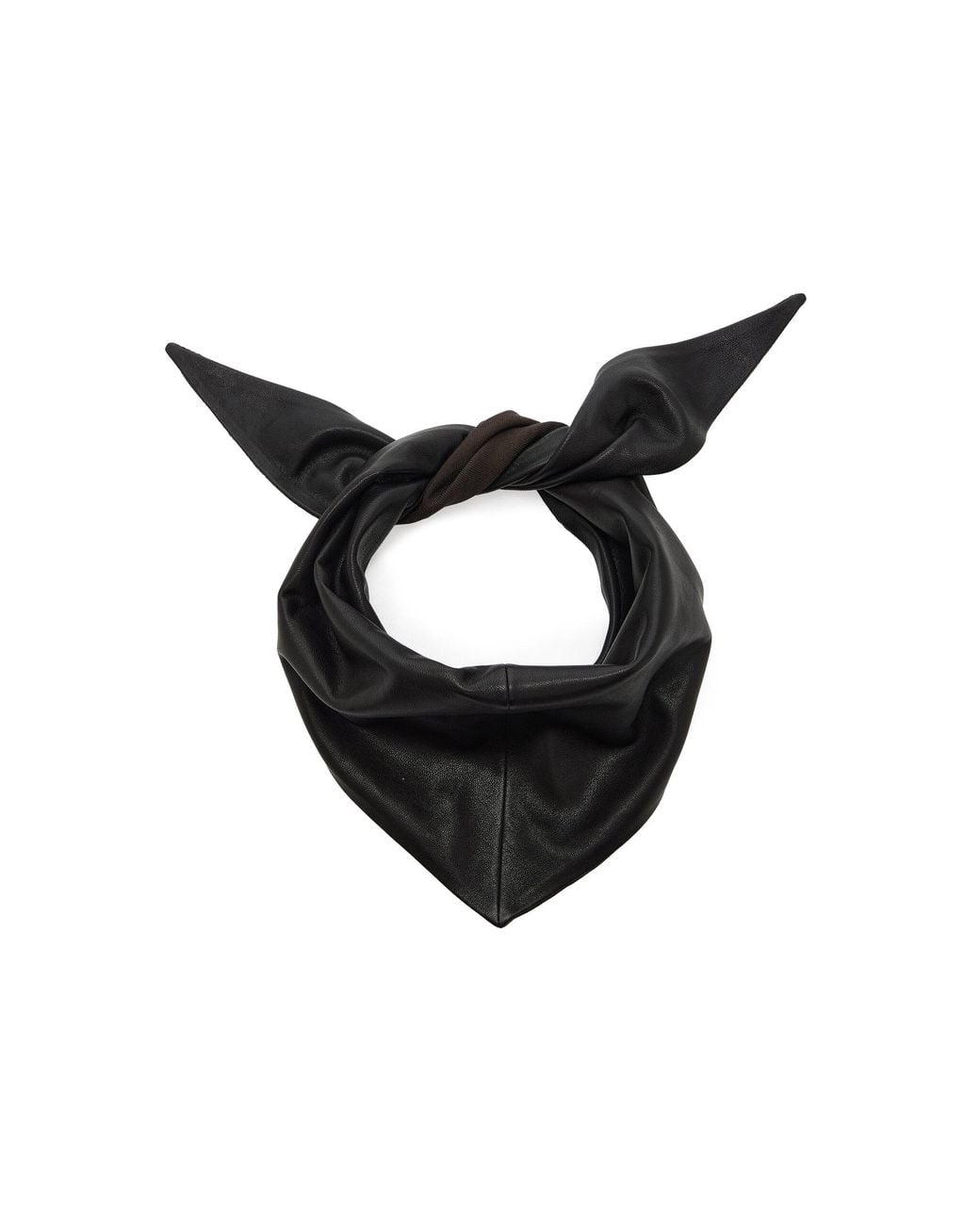 Lemaire Black Large Leather Triangle Scarf