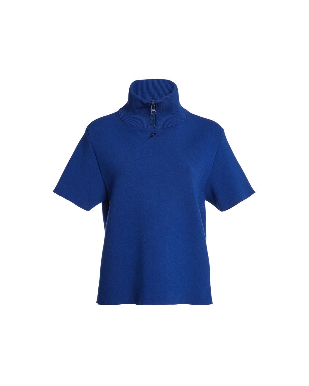 Courreges Blue Milano Zipped Knit Top