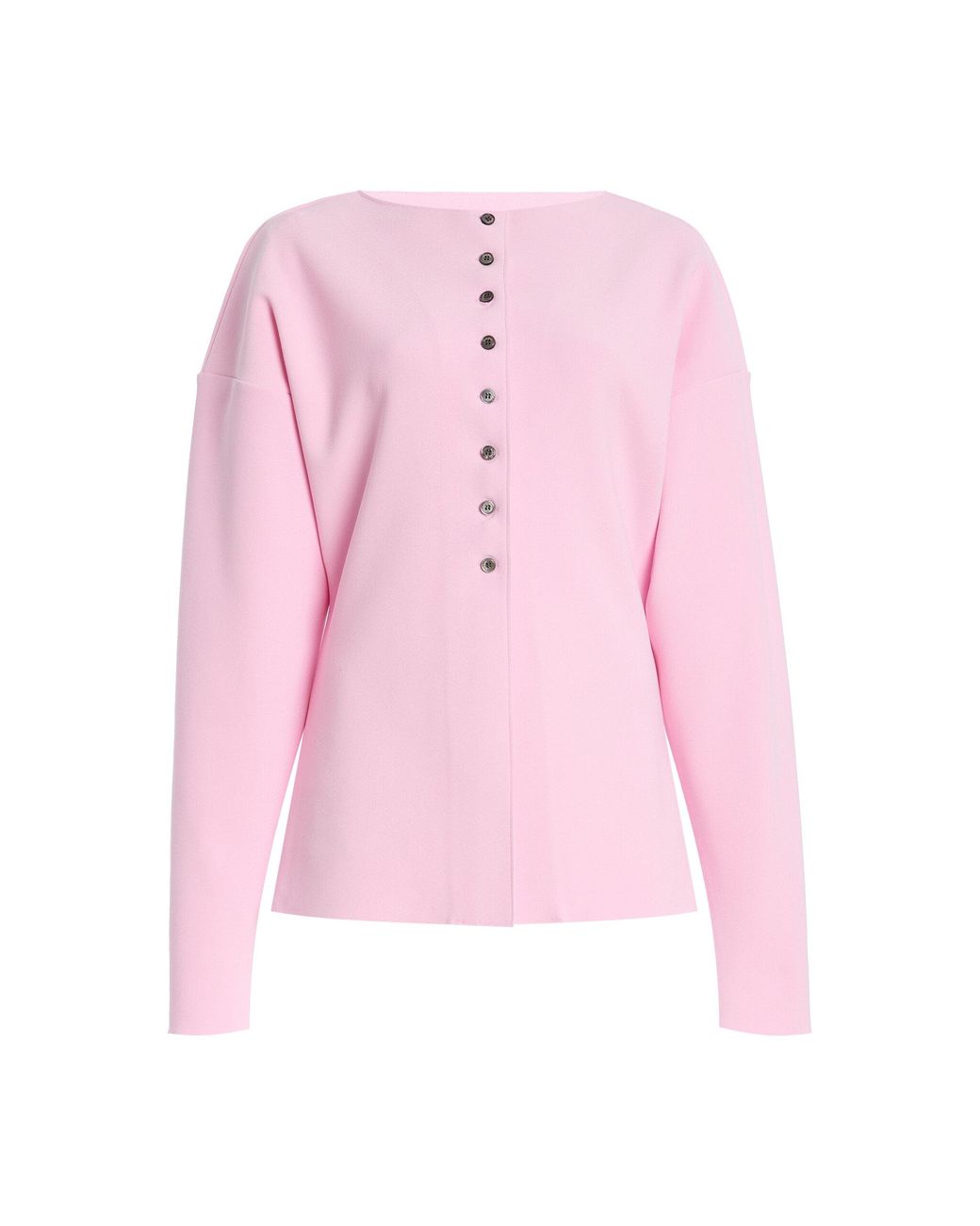 Birrot Pink Exclusive Lay2 Boatneck Crepe Cardigan