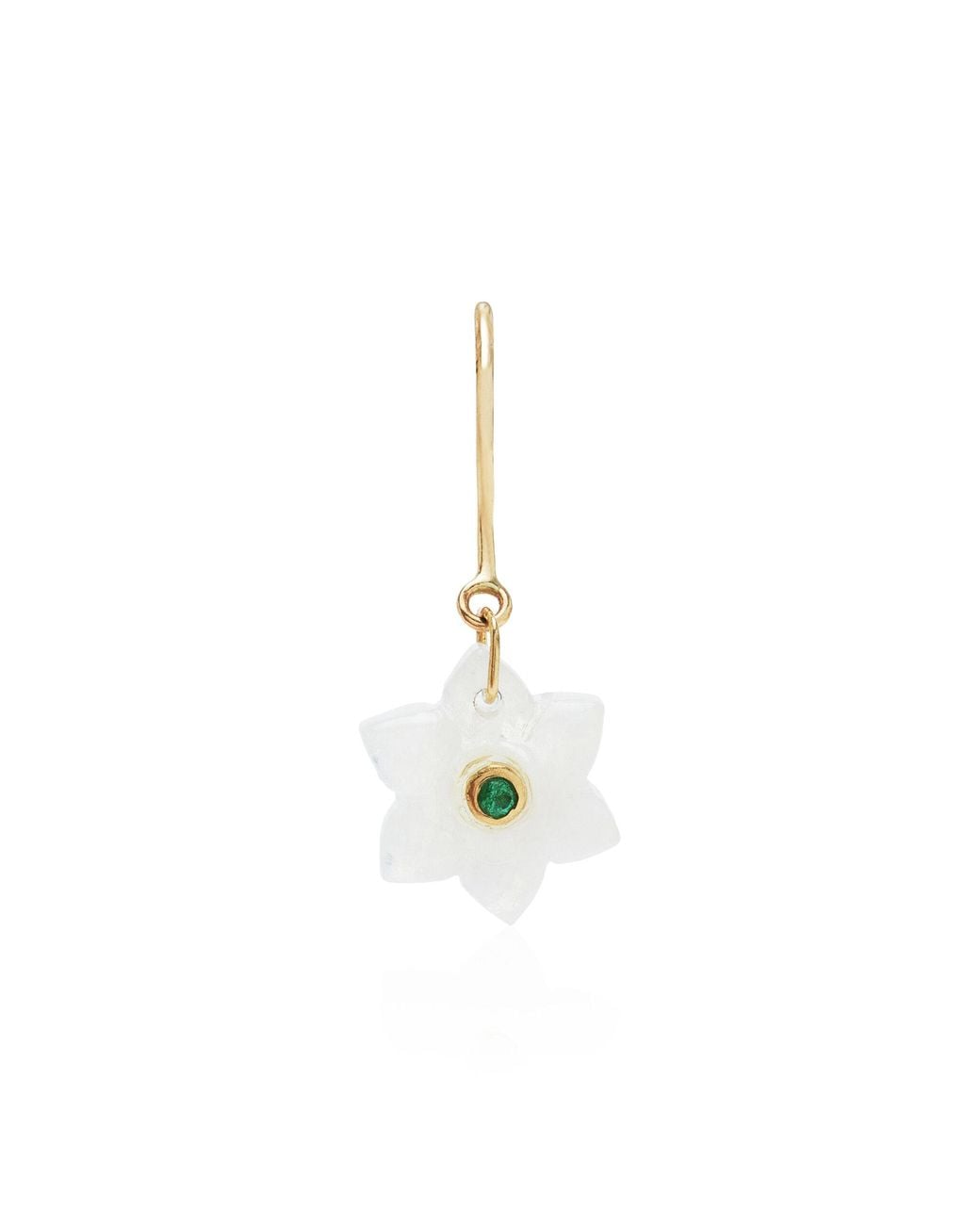 Pascale Monvoisin Metallic Ida Moonstone And Emerald Single Earring