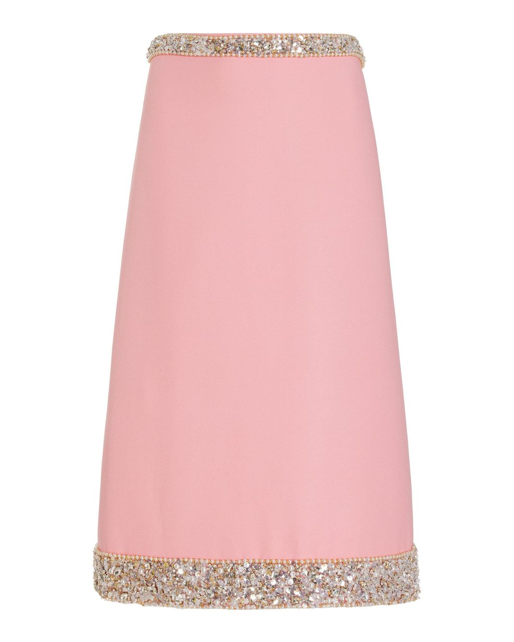 Miu Miu Embellished Cady Midi Skirt in Pink | Lyst