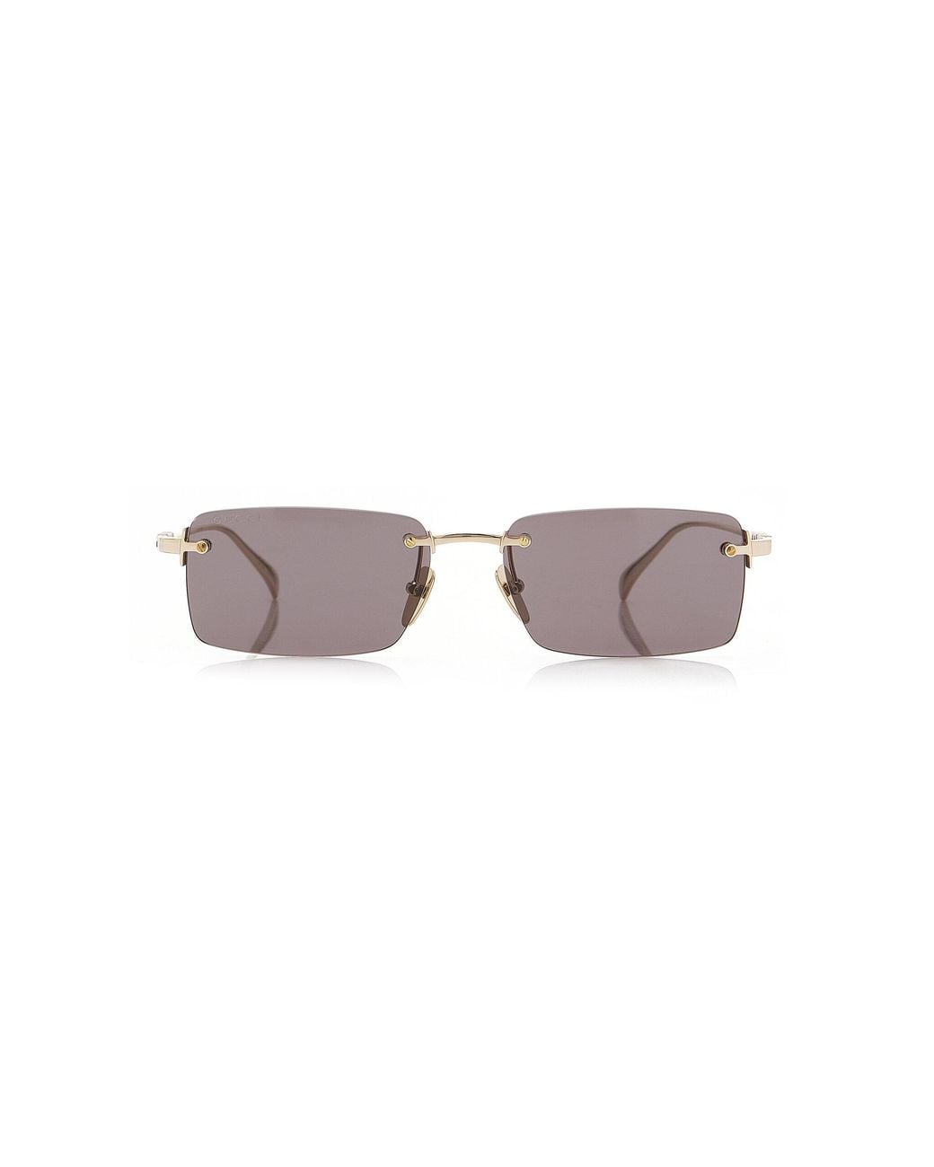 Gucci Gray Square-Frame Metal Sunglasses
