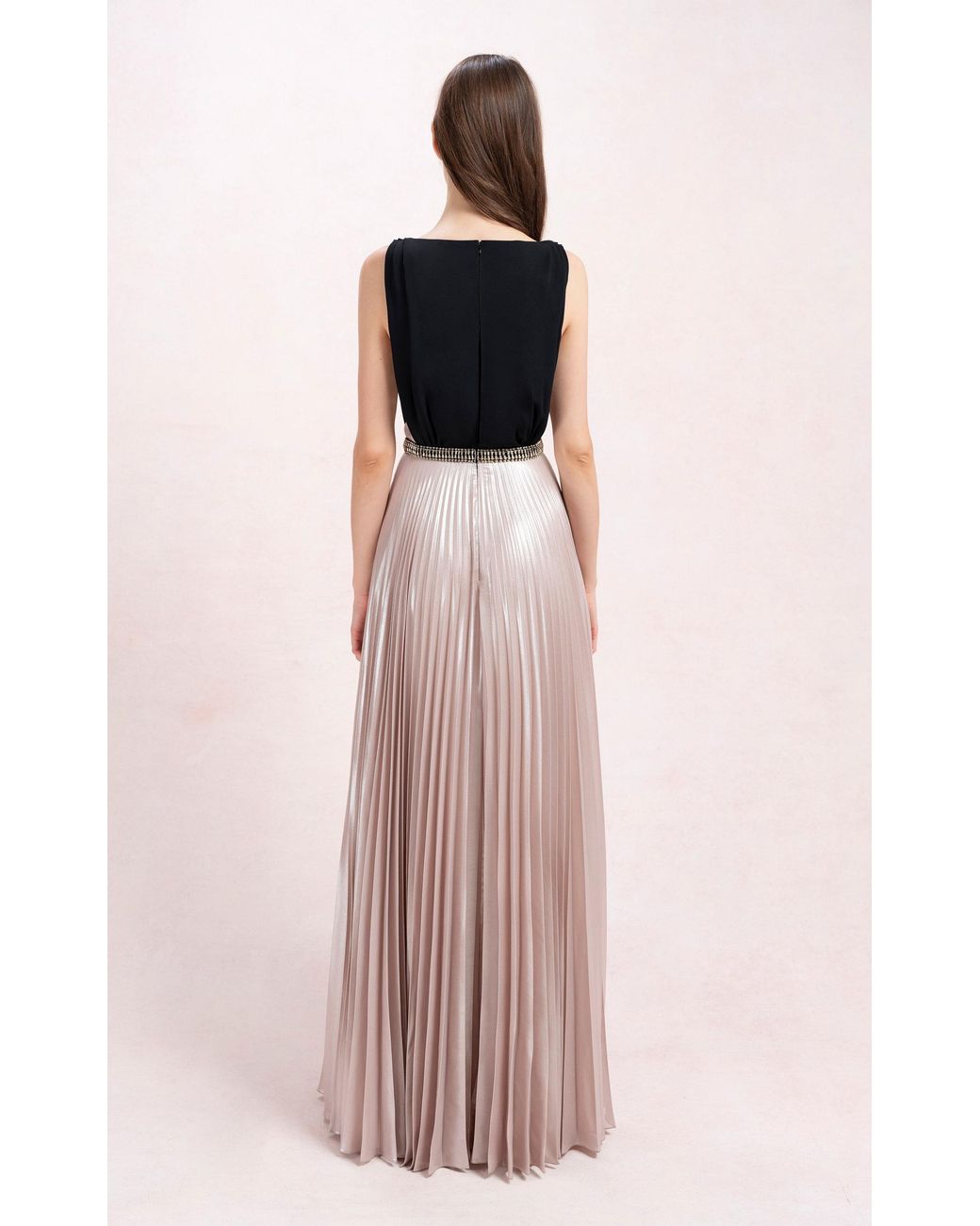 Jenny Packham Oasis Pleated Silk Gown in Pink | Lyst