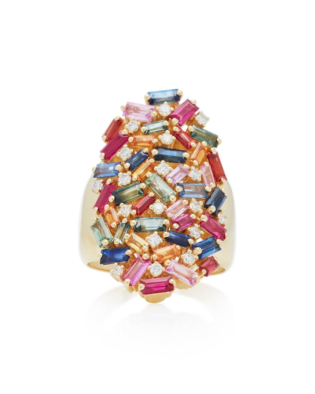Suzanne Kalan White Rainbow 18k Yellow-gold And Sapphire Cocktail Ring