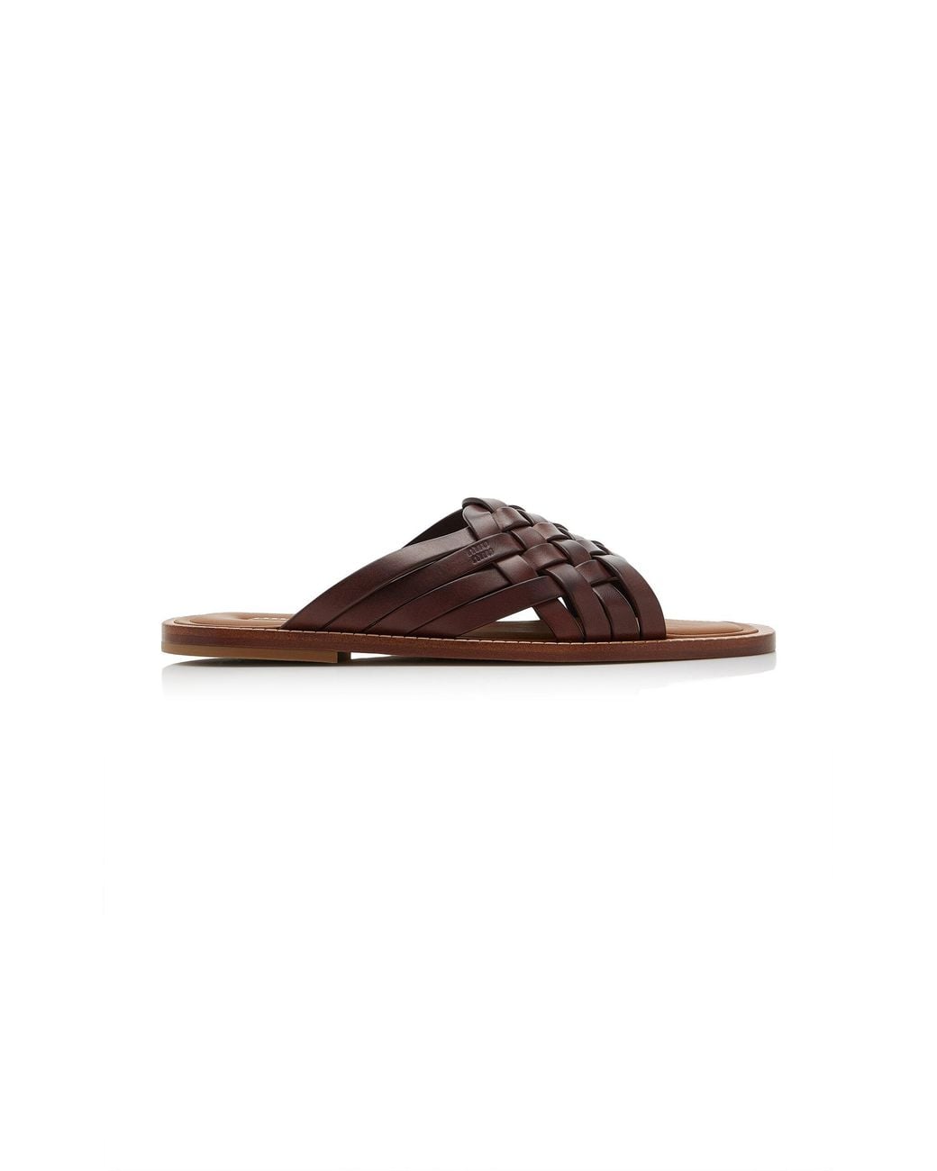 Miu Miu Brown Woven Leather Sandals