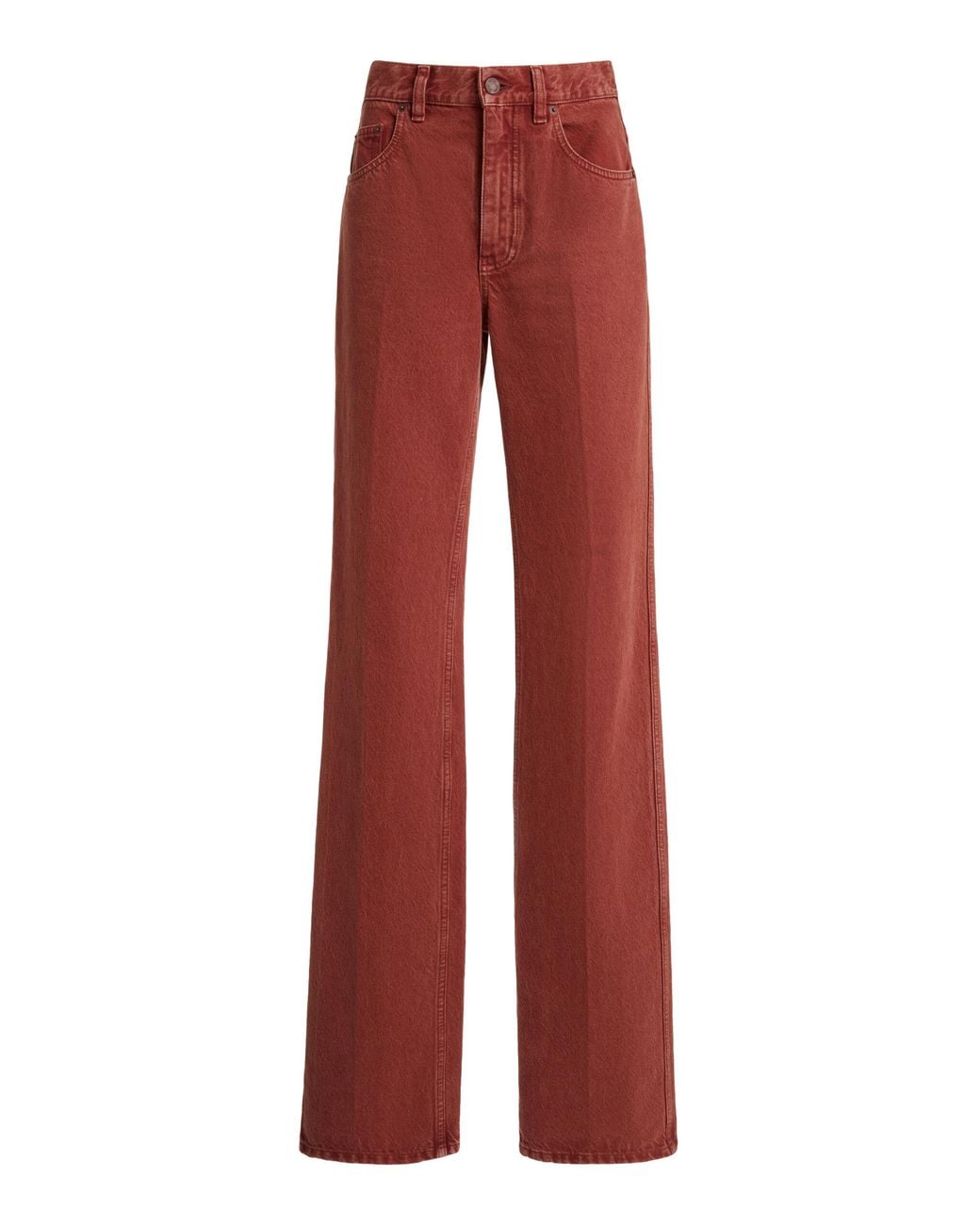 Chloé Red Rigid Garment-Dyed High-Rise Straight-Leg Jean